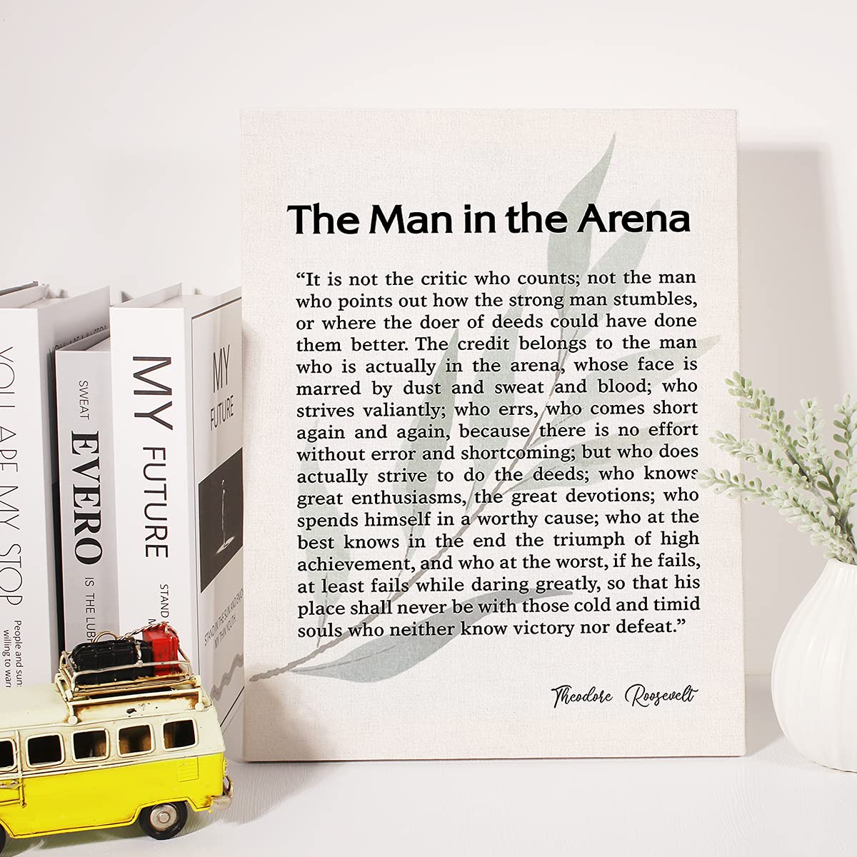 The Man In The Arena Quote Canvas Wall Art Motivational Quotes Theodore Roosevelt Speech Canvas Print Positive Canvas Painting O